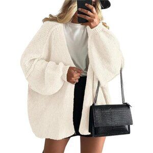 Womens Oversized Cardigan Sweaters White